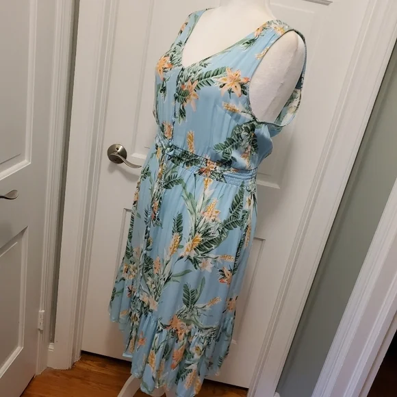 Lucky Brand Tropical Print Felice Sleeveless Midi Dress Size XL - Picture 5 of 9